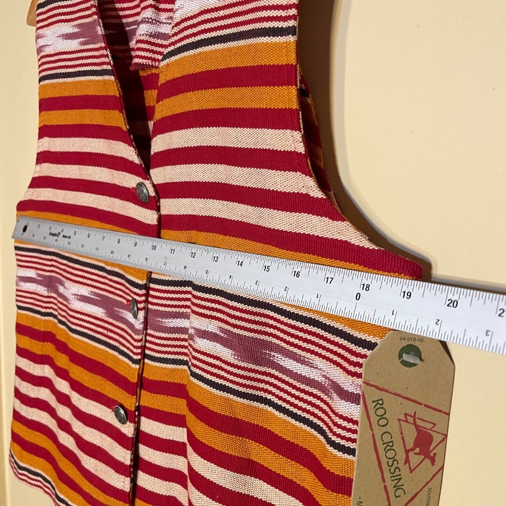Southwestern Striped Vest - Red, Orange, and White - Picture 5 of 6